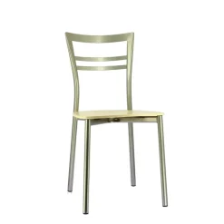 Go Connubia® Chaise contemporaine en métal et assise multiplis bois