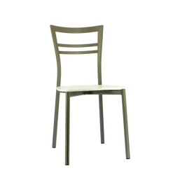 Go Connubia® Chaise contemporaine en métal et assise multiplis bois