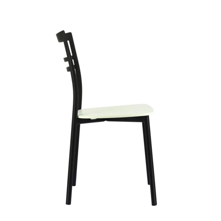 Go Connubia® Chaise contemporaine en métal et assise multiplis bois