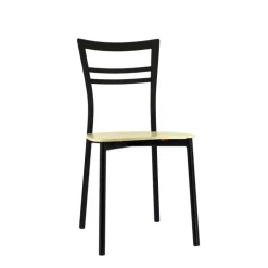 Go Connubia® Chaise contemporaine en métal et assise multiplis bois