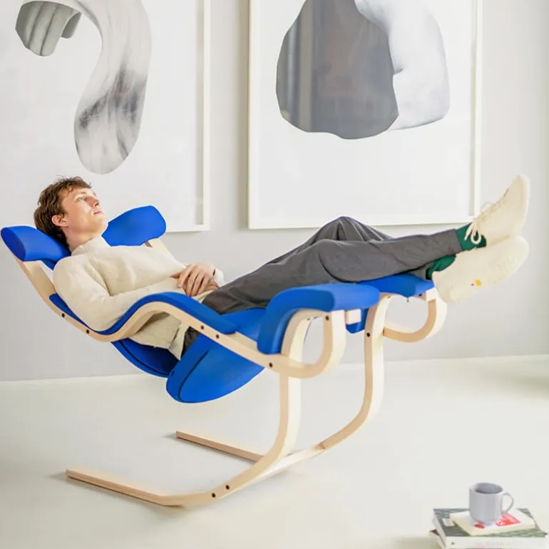 Gravity Varier® Fauteuil de relaxation en tissu et bois