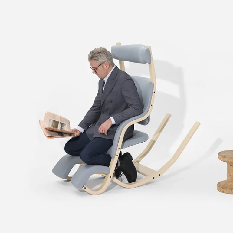 Gravity Varier® Fauteuil de relaxation en tissu et bois