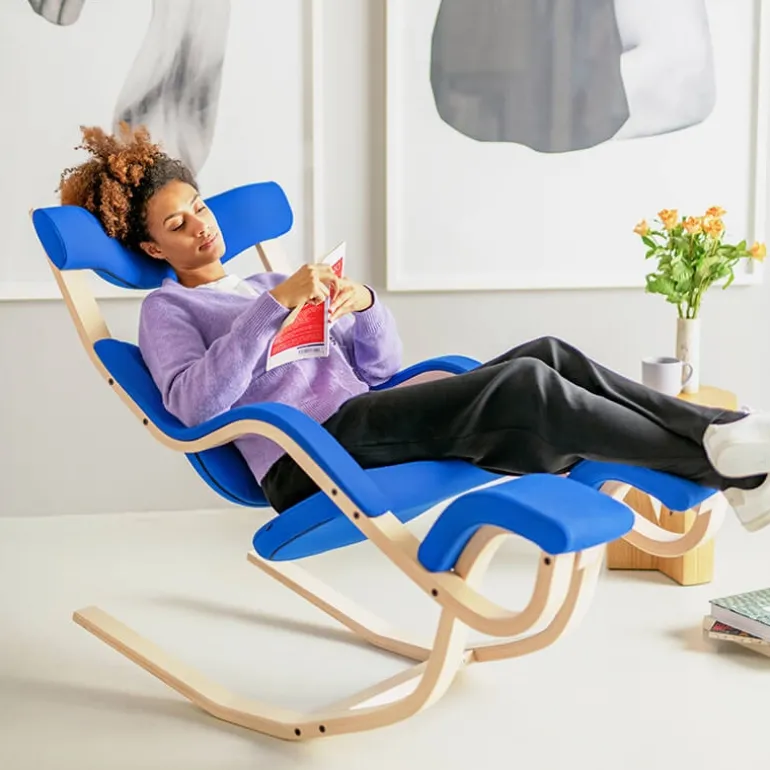 Gravity Varier® Fauteuil de relaxation en tissu et bois