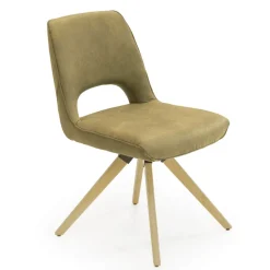 Hortense Chaise cocooning en tissu avec pieds en bois massif