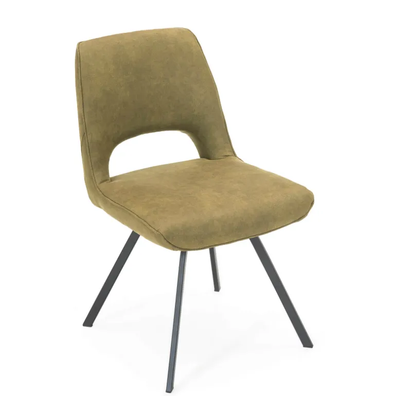 Hortense Chaise confortable en tissu avec pieds en métal