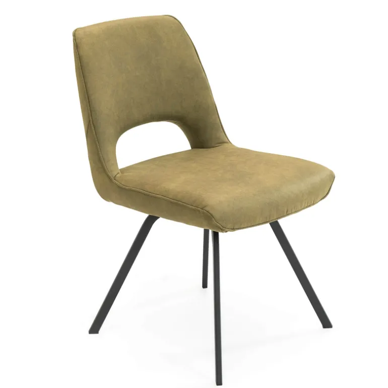 Hortense Chaise confortable en tissu avec pieds en métal