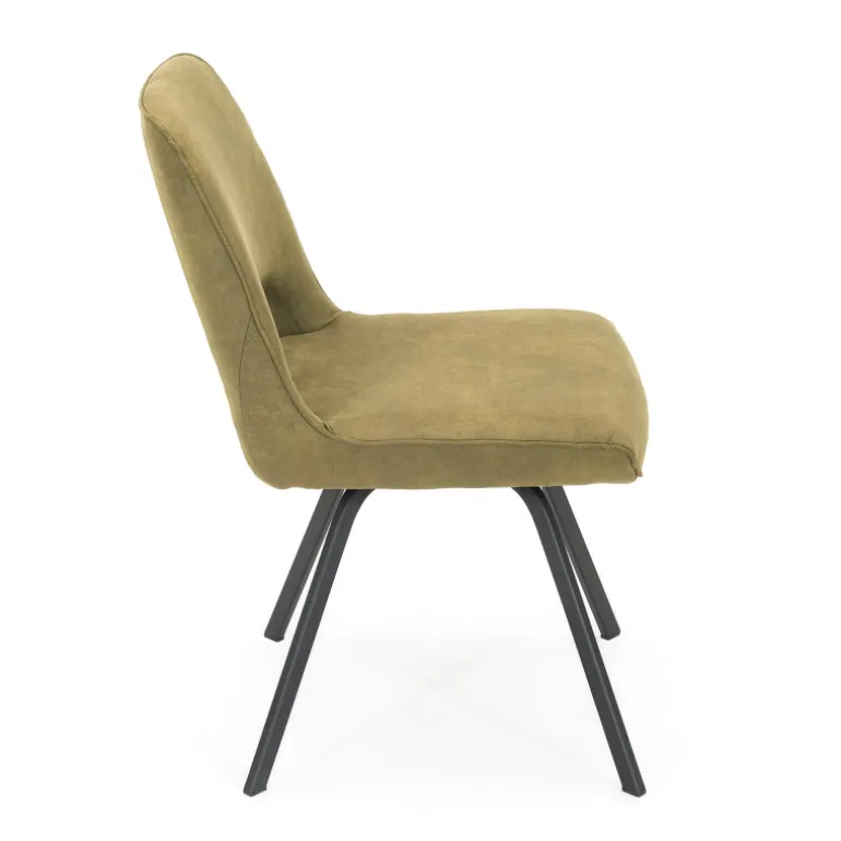 Hortense Chaise confortable en tissu avec pieds en métal