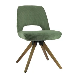 Hortense Chaise pivotante en tissu avec pieds en bois