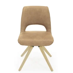 Hortense Chaise pivotante en tissu avec pieds en bois