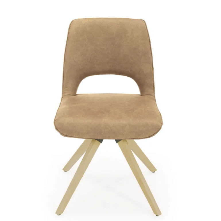 Hortense Chaise pivotante en tissu avec pieds en bois