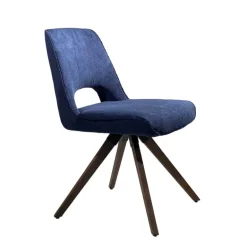 Hortense Chaise pivotante en tissu avec pieds en bois