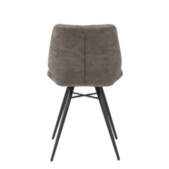 IberisChaise design rembourrée inspiration vintage avec pieds en métal noir