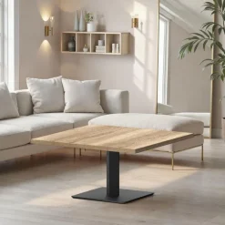 Ibero mini Table basse carrée en stratifié pied central