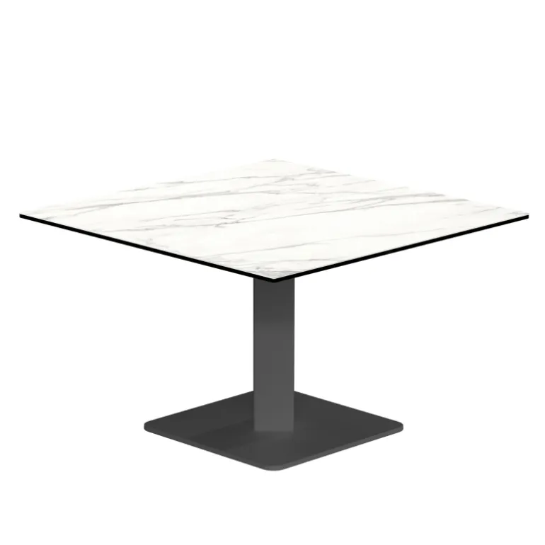 Ibero mini Table basse carrée en céramique avec pied central