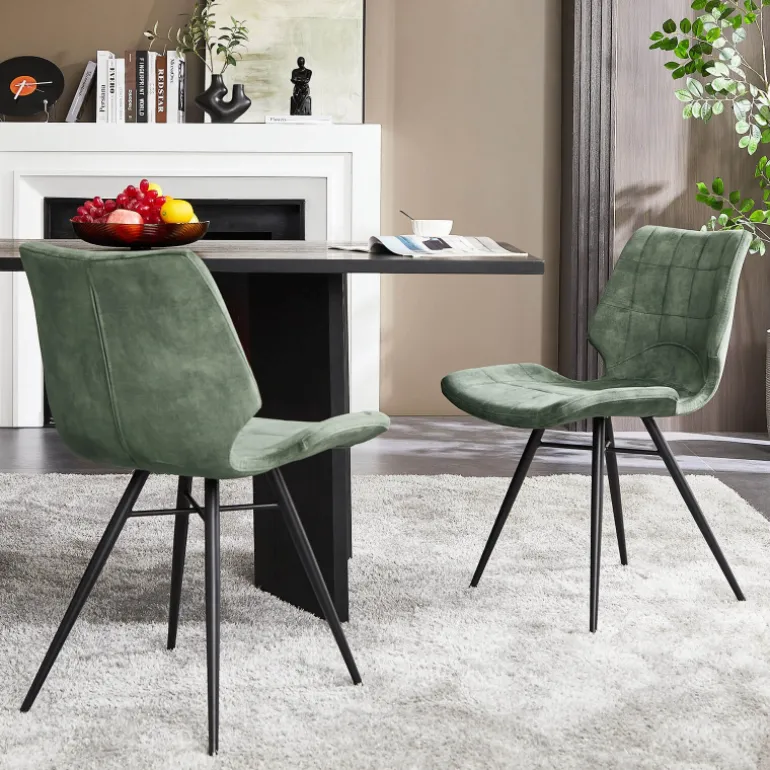 IbérisChaise design vintage rembourrée en velours