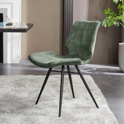 IbérisChaise design vintage rembourrée en velours