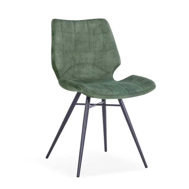 IbérisChaise design vintage rembourrée en velours