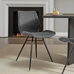 IbérisChaise design vintage rembourrée en tissu