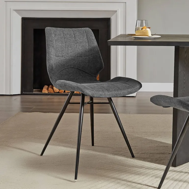 IbérisChaise design vintage rembourrée en tissu