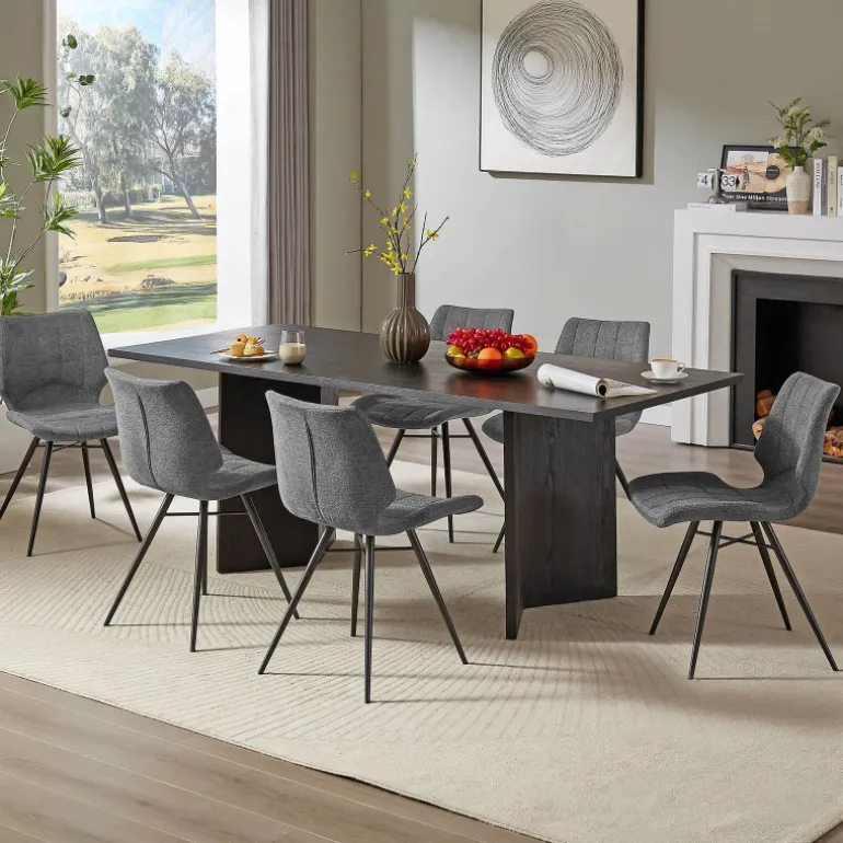 IbérisChaise design vintage rembourrée en tissu