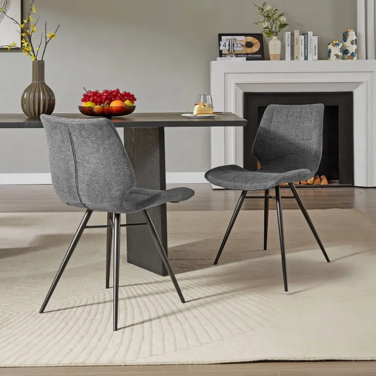 IbérisChaise design vintage rembourrée en tissu