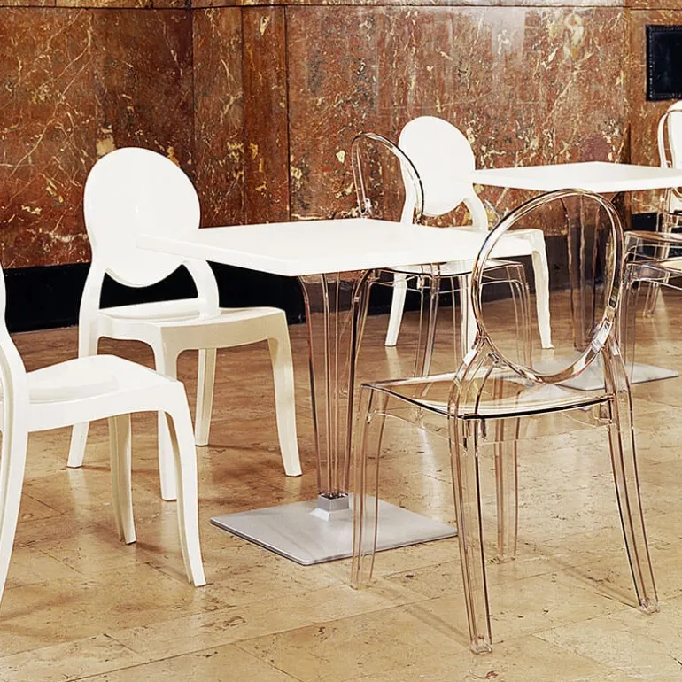 Ice Table carrée en polycarbonate et stratifié