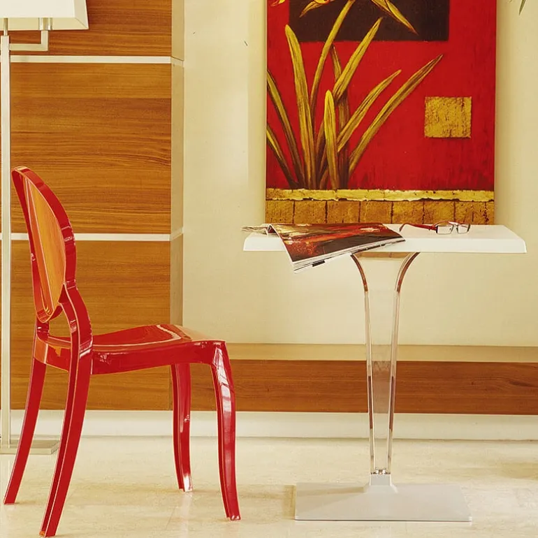 Ice Table carrée en polycarbonate et stratifié