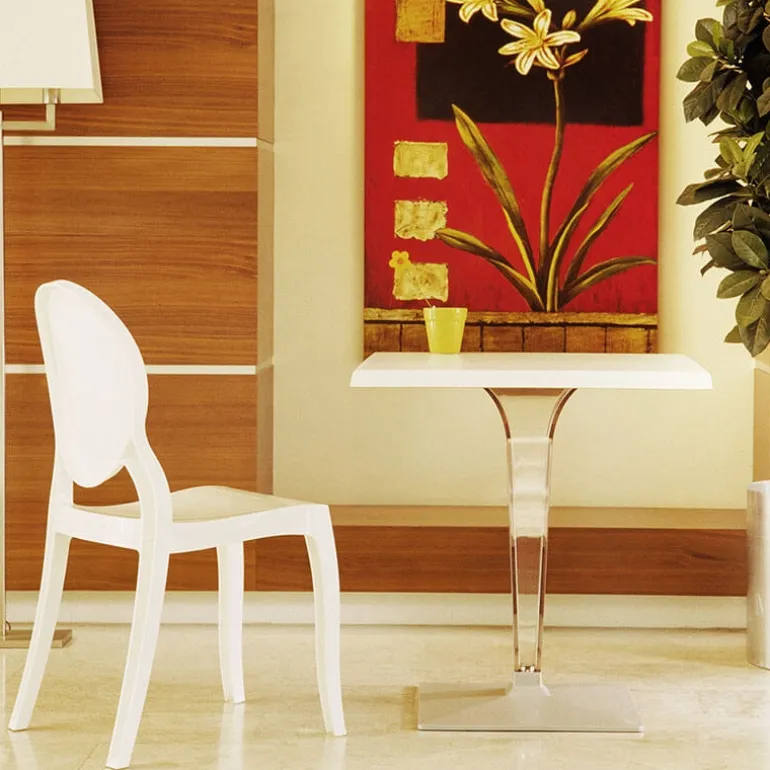 Ice Table carrée en polycarbonate et stratifié