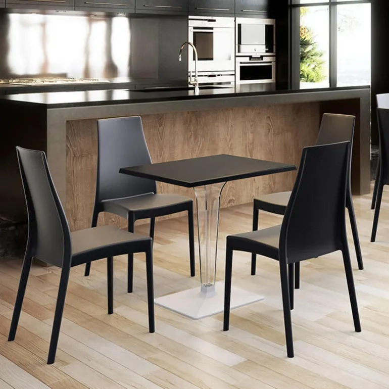 Ice Table carrée en polycarbonate et stratifié