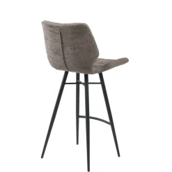 ImpiaTabouret design coque matelassée patinée et pieds en métal noir