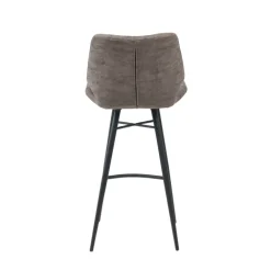 ImpiaTabouret design coque matelassée patinée et pieds en métal noir