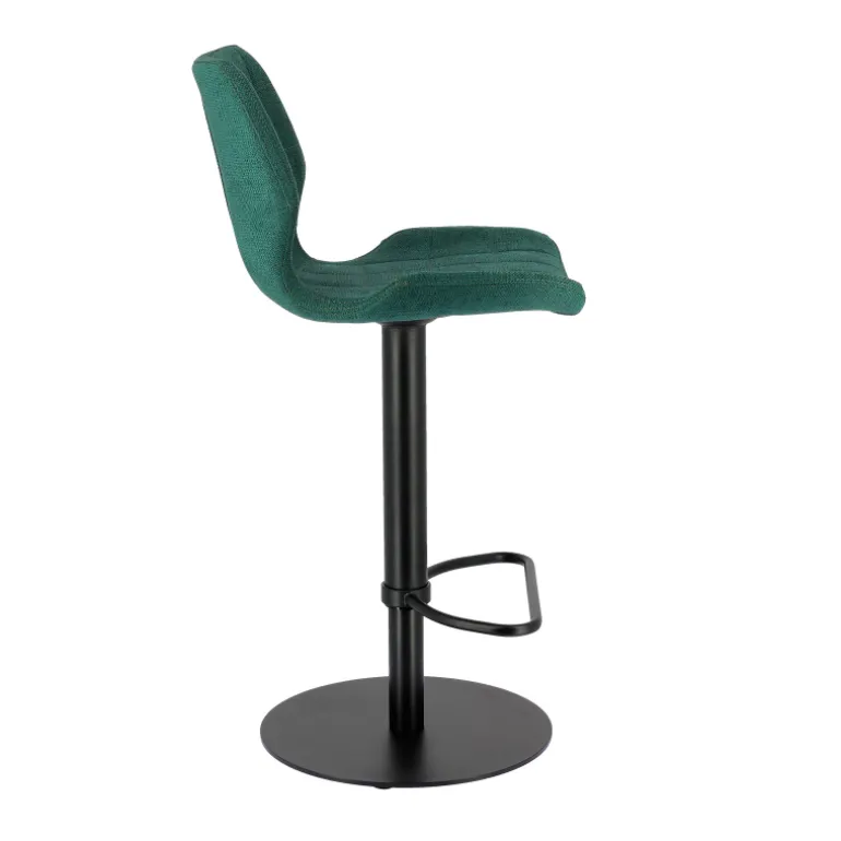 IndicaTabouret tournant et réglable coque en tissu avec pied en métal noir