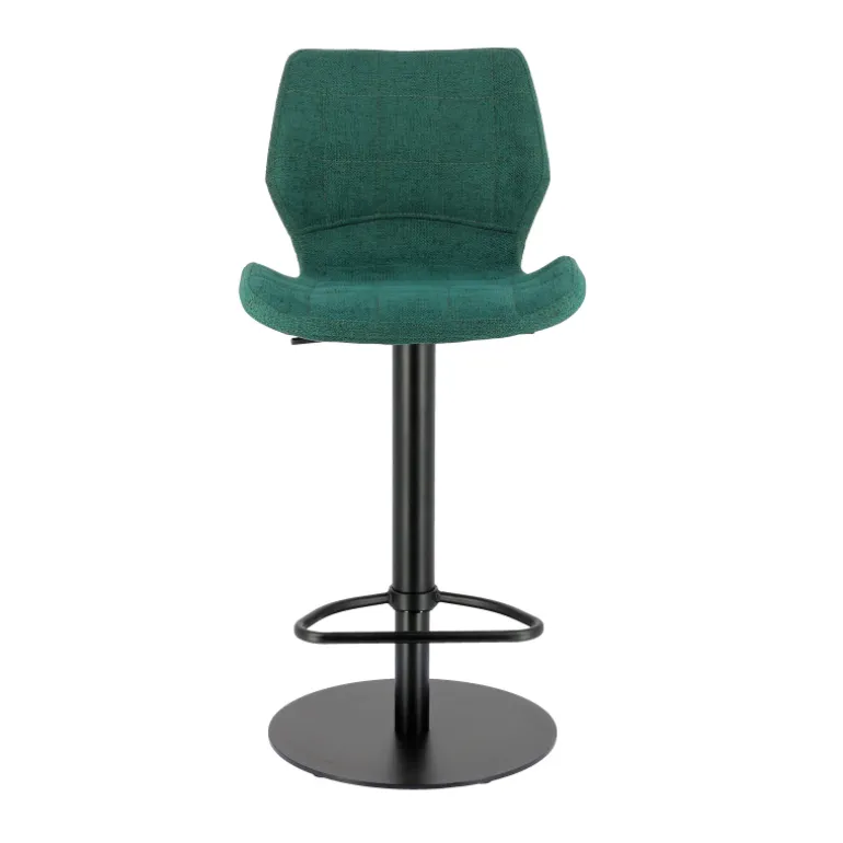 IndicaTabouret tournant et réglable coque en tissu avec pied en métal noir