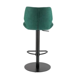 IndicaTabouret tournant et réglable coque en tissu avec pied en métal noir