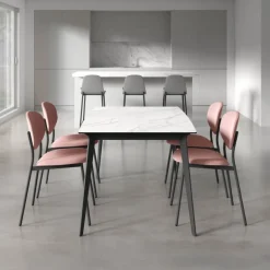 Infiné Table de salle à manger en céramique extensible