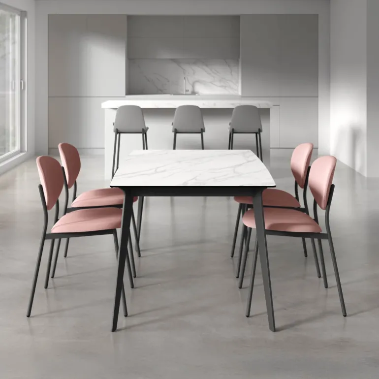 Infiné Table de salle à manger en céramique extensible