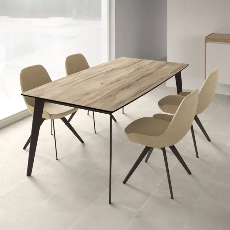 Infiné Table de salle à manger en céramique extensible