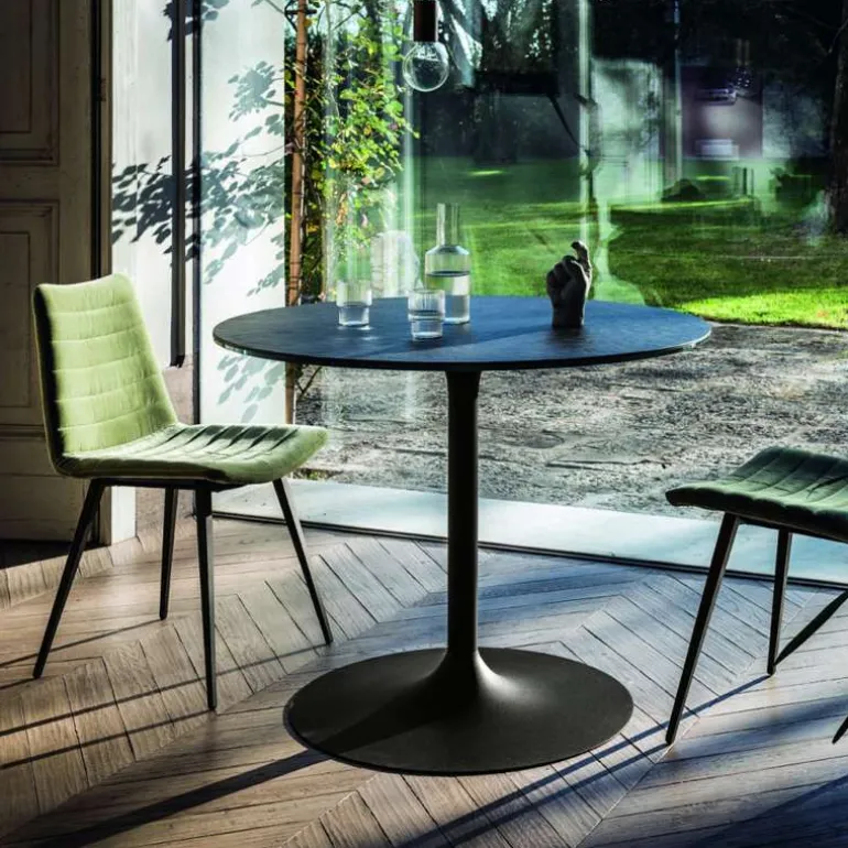 Infinity Midj® Table pied central design en céramique et métal