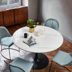 Infinity Midj® Table pied central design en céramique et métal