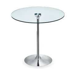 Infinity Midj® Table ronde pied central en verre et métal