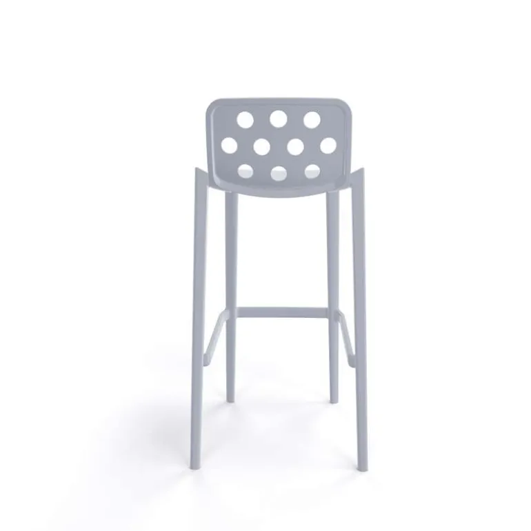 Isidoro Tabouret de bar d'extérieur moderne empilable avec dossier ronds ajourés