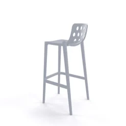 Isidoro Tabouret de bar moderne empilable avec dossier ronds ajourés
