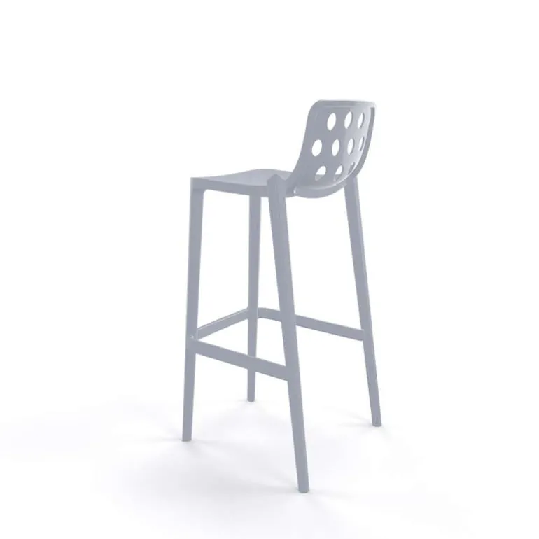 Isidoro Tabouret de bar moderne empilable avec dossier ronds ajourés