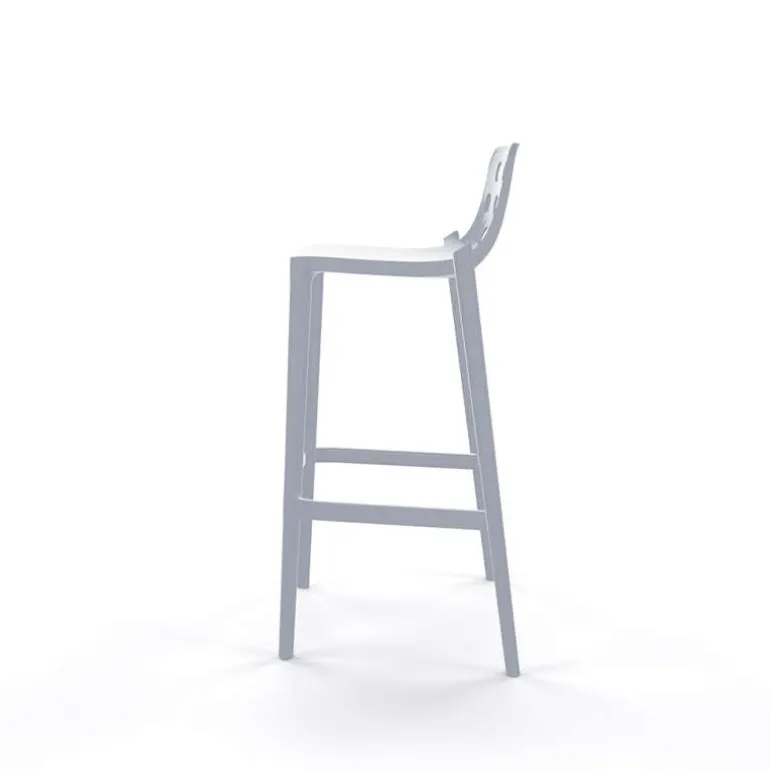 Isidoro Tabouret de bar moderne empilable avec dossier ronds ajourés