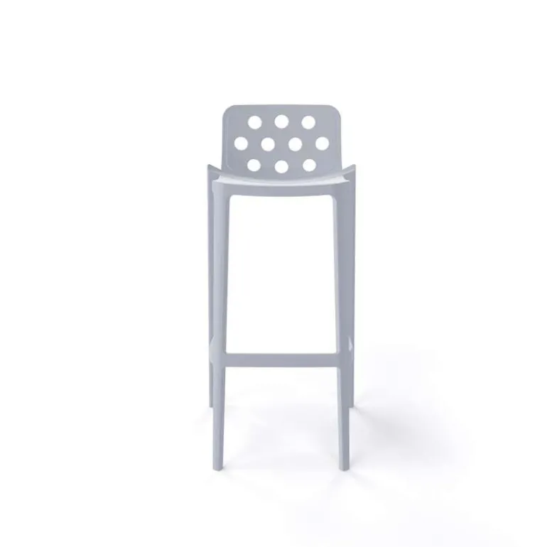 Isidoro Tabouret de bar moderne empilable avec dossier ronds ajourés