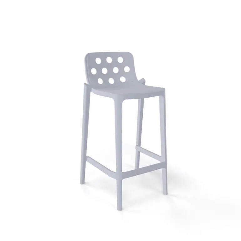 Isidoro Tabouret snack moderne empilable avec dossier ronds ajourés