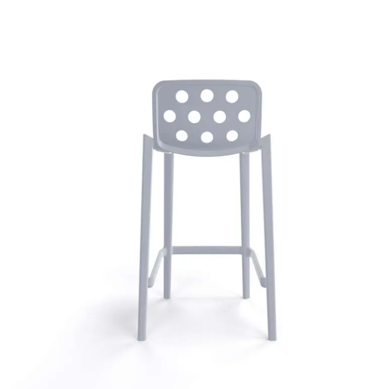 Isidoro Tabouret snack moderne empilable avec dossier ronds ajourés