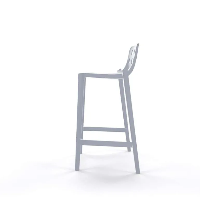 Isidoro Tabouret snack moderne empilable avec dossier ronds ajourés