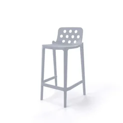 Isidoro Tabouret snack moderne empilable avec dossier ronds ajourés