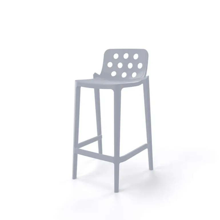 Isidoro Tabouret snack moderne empilable avec dossier ronds ajourés